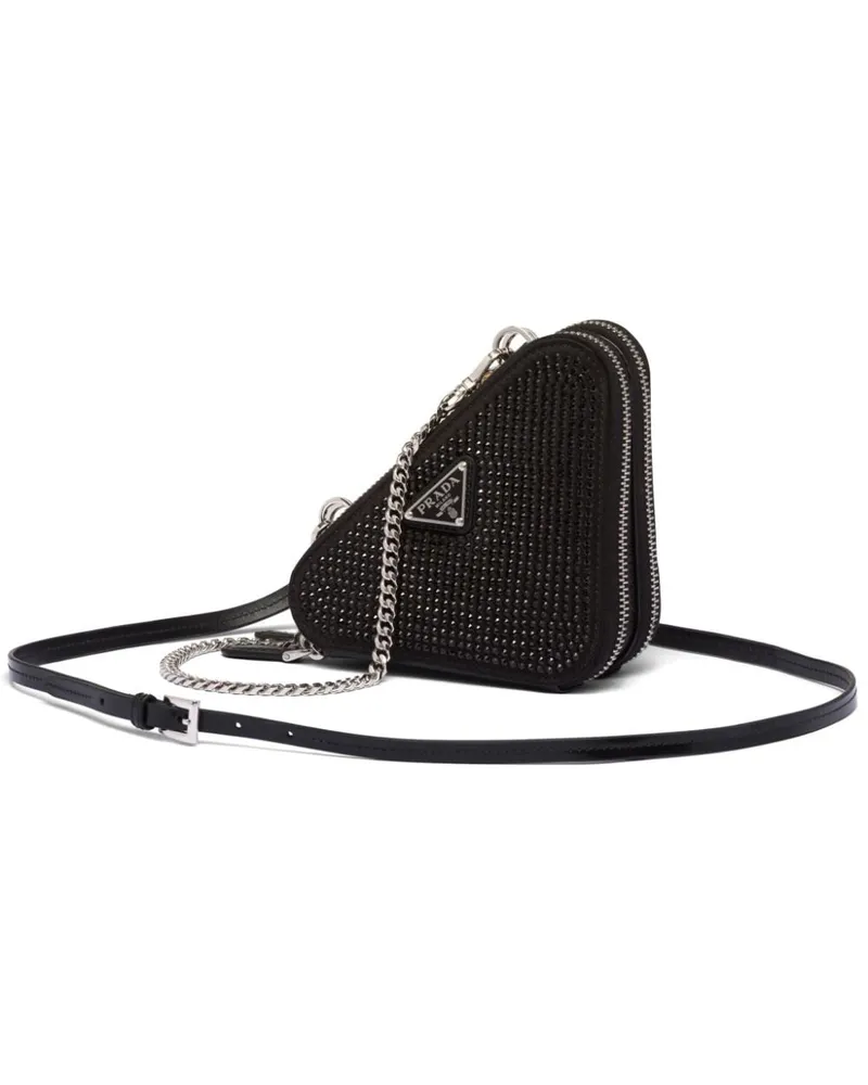 Prada Clutch mit Kristallen Schwarz