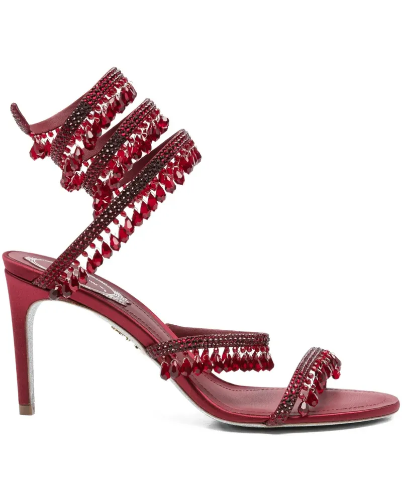 René Caovilla Chandelier Sandalen mit Kristallen 85mm - Rot Rot