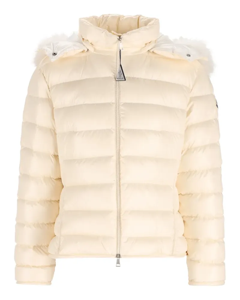 Moncler faux-fur trim padded jacket - Nude Nude