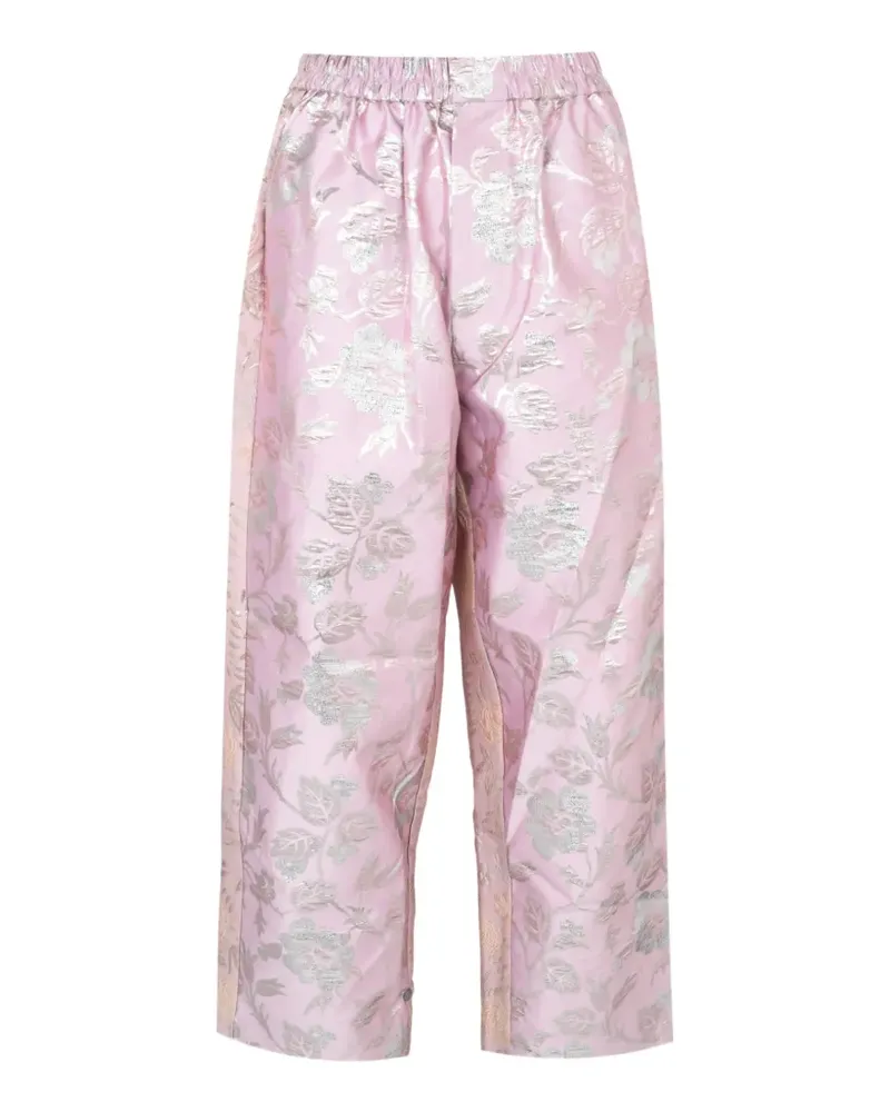 Biyan Gerade Hose aus Blumen-Jacquard - Rosa Rosa