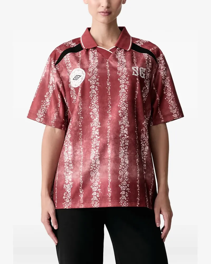 Stine Goya xUmbro floral-print polo shirt - Rot Rot
