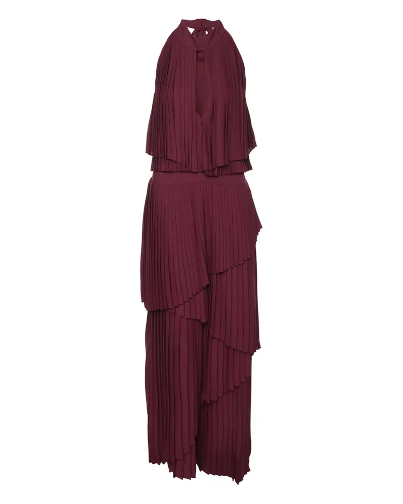Elie Saab Plissiertes Neckholder-Kleid - Rot Rot