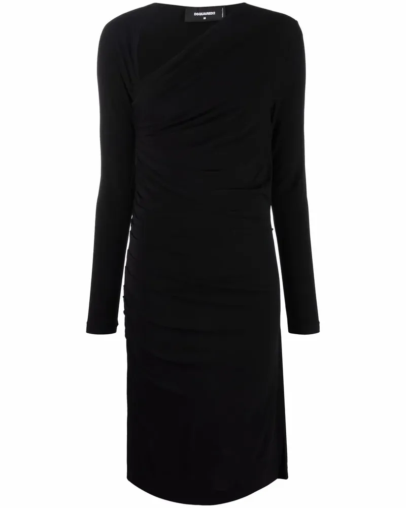 Dsquared2 Kleid mit asymmetrischem Ausschnitt - Schwarz Schwarz