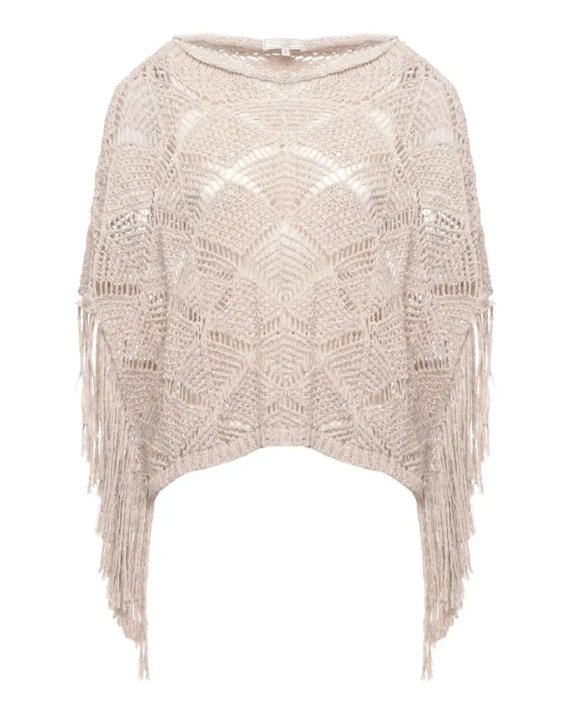 Antonelli Firenze fringe-detail crochet-knit sweater - Nude Nude
