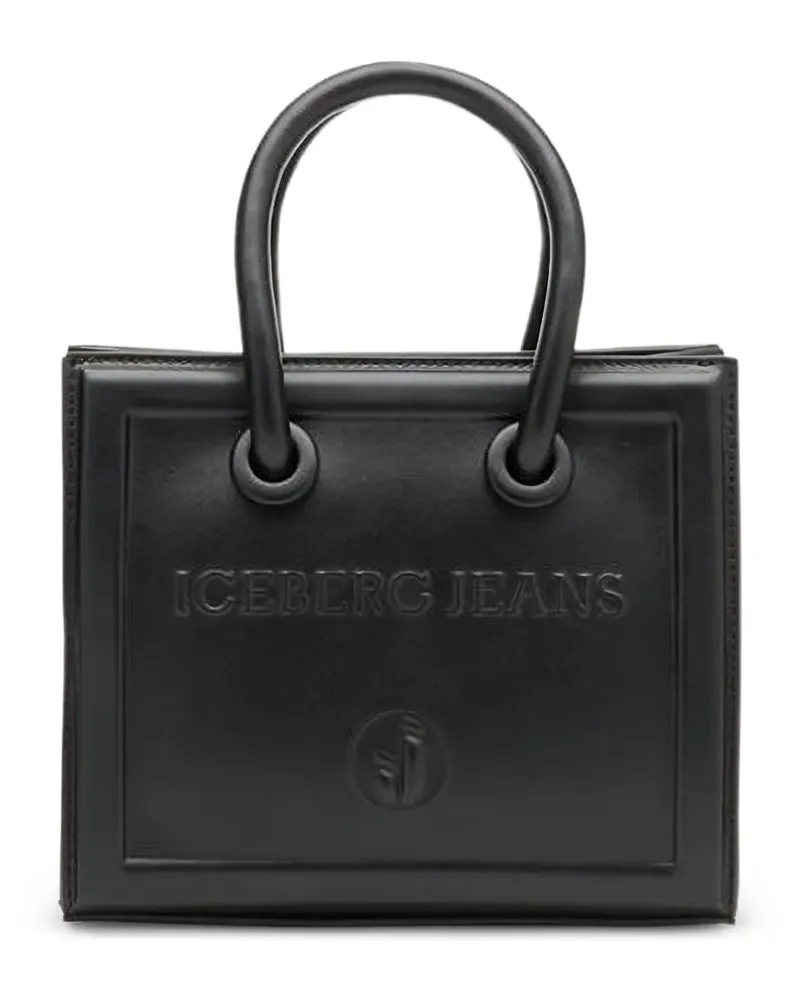 Iceberg logo-embossed bucket bag - Schwarz Schwarz