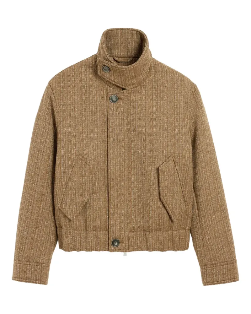 AMI Paris Jacke mit Fischgrätenmuster - Braun Braun