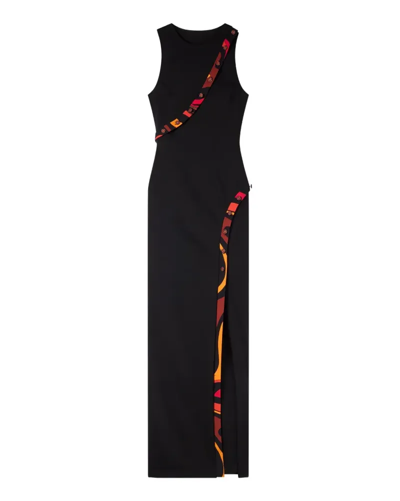 Emilio Pucci long fitted dress with printed detail - Schwarz Schwarz