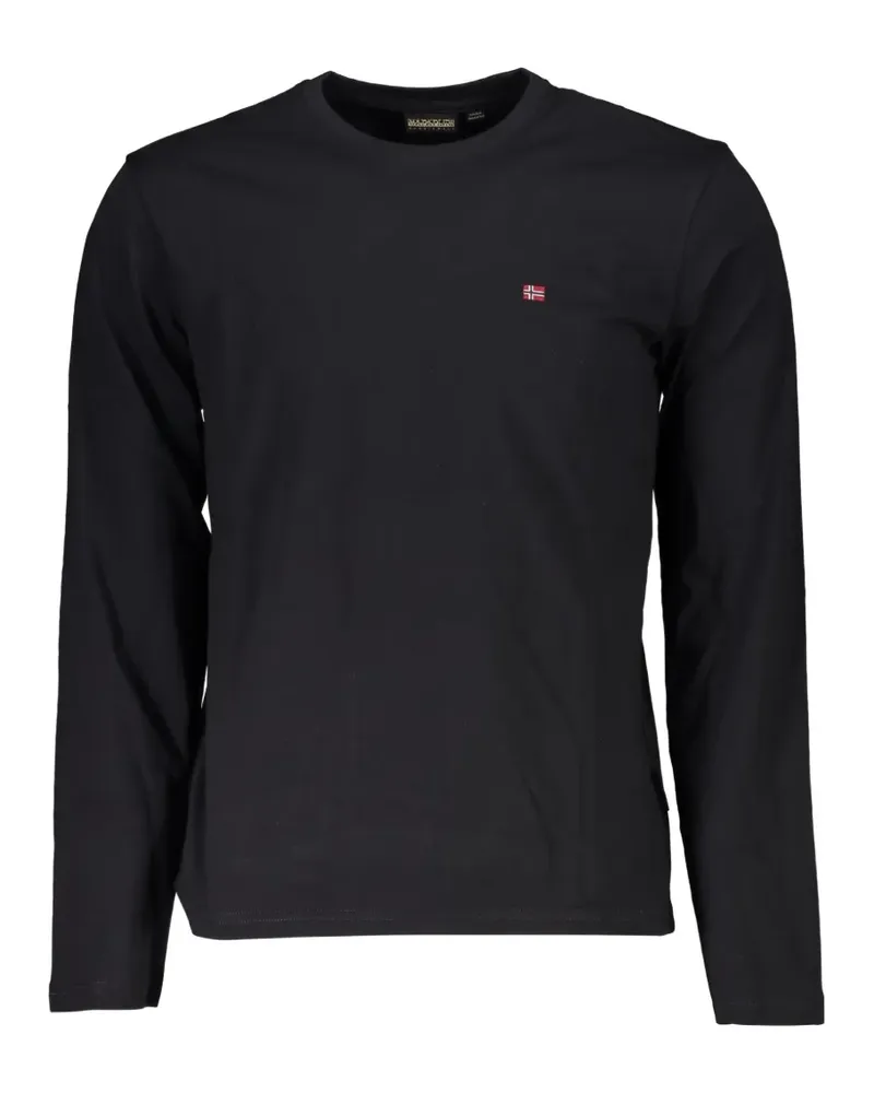 Napapijri Salis Langarmshirt mit Logo-Patch - Schwarz Schwarz