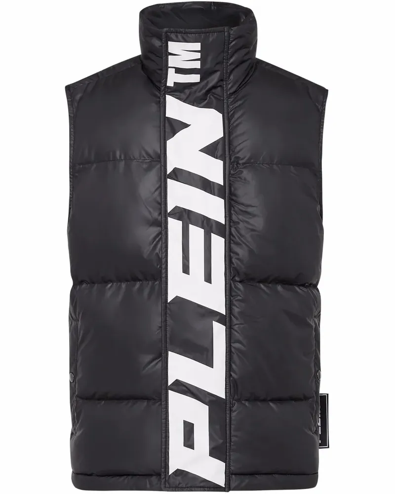 Philipp Plein Gefütterte Weste mit Stehkragen - Schwarz Schwarz