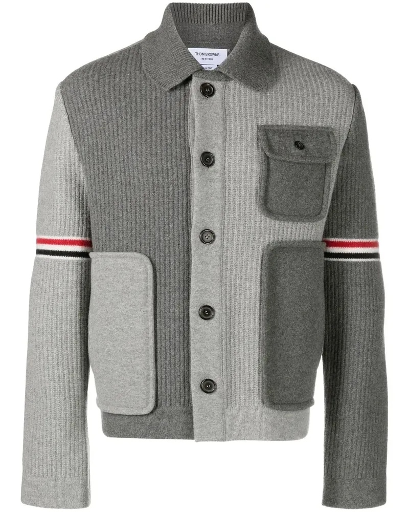 Thom Browne Cardigan im Patchwork-Look - Grau Grau
