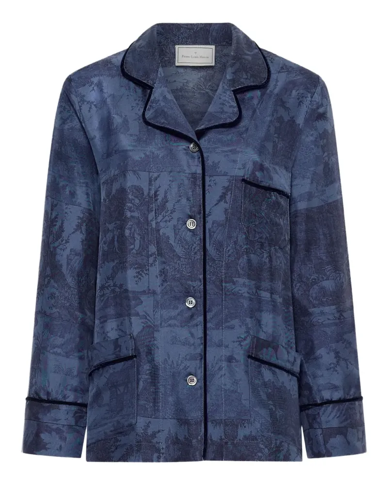 Pierre-Louis Mascia landscape-print shirt - Blau Blau