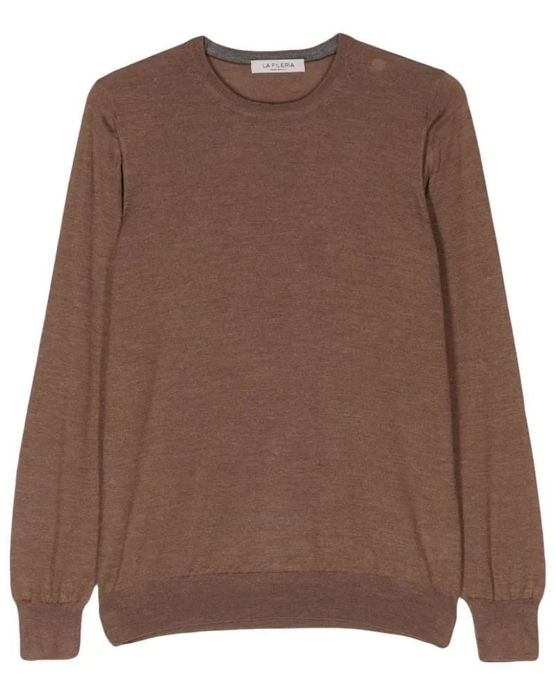 La Fileria fine-knit brushed Pullover Braun