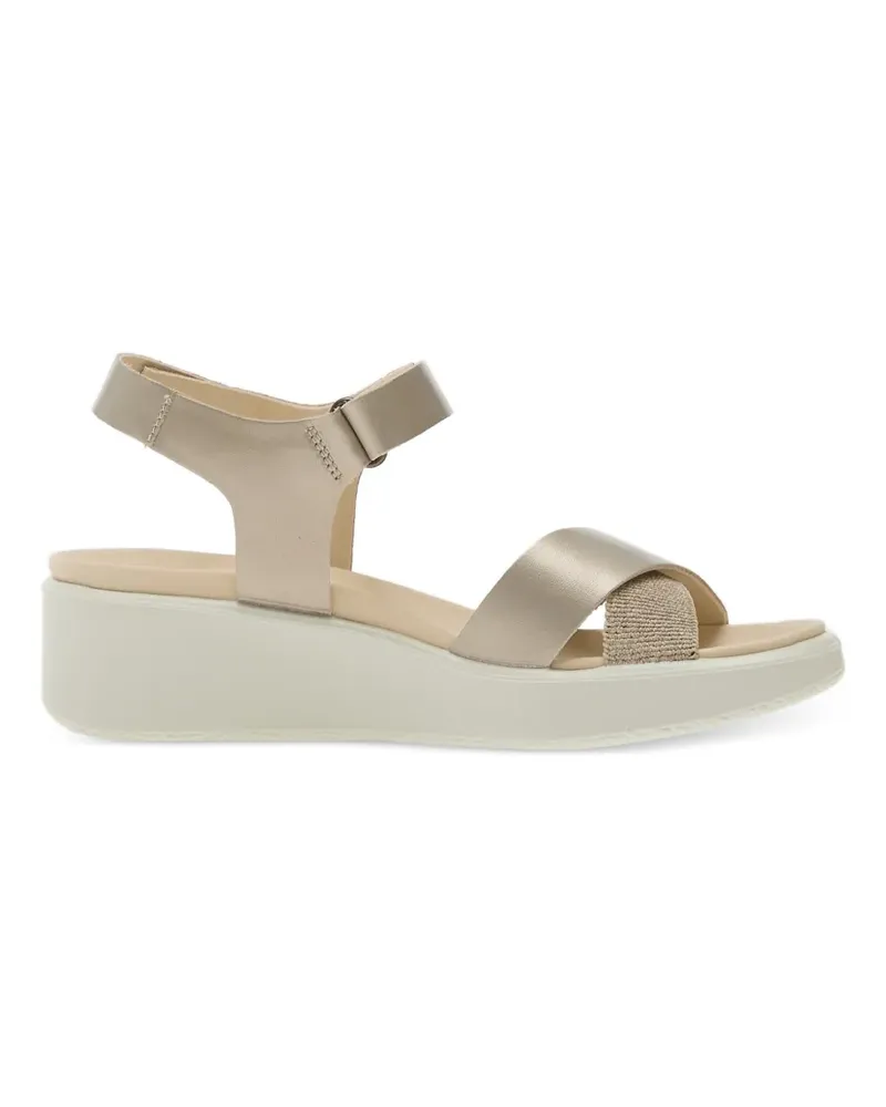 Ecco Flowt metallic crossover-strap sandals - Gold Gold