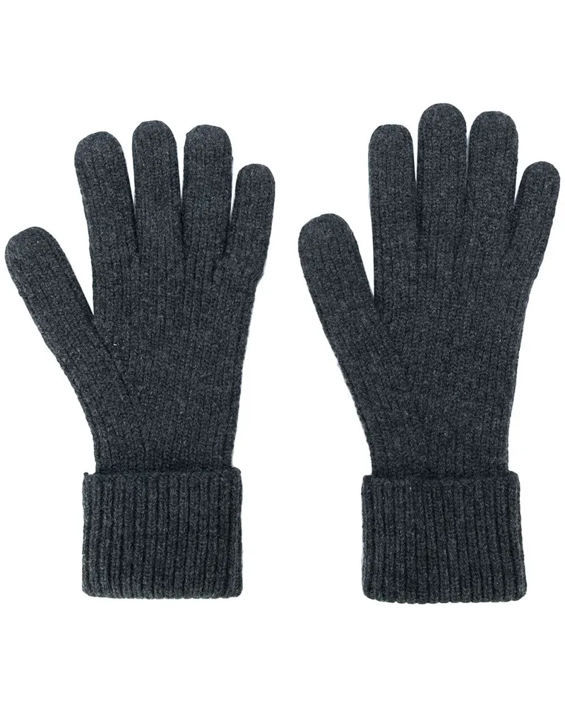 N.Peal Gerippte Kaschmirhandschuhe - Grau Grau