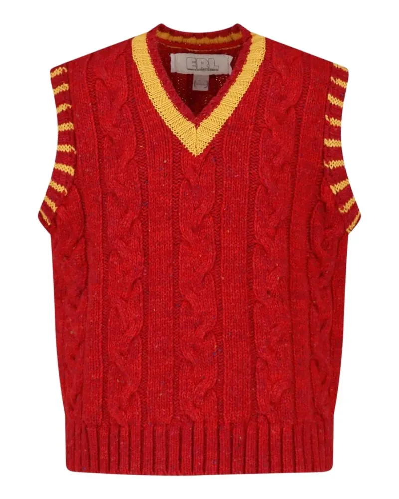 ERL cable-knit vest - Rot Rot