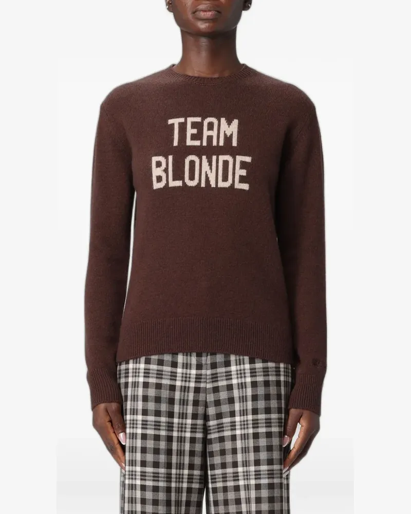 MC2 Saint Barth New Queen slogan-intarsia sweater - Braun Braun