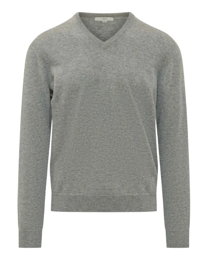 Malo Kaschmirpullover mit V-Ausschnitt - Grau Grau