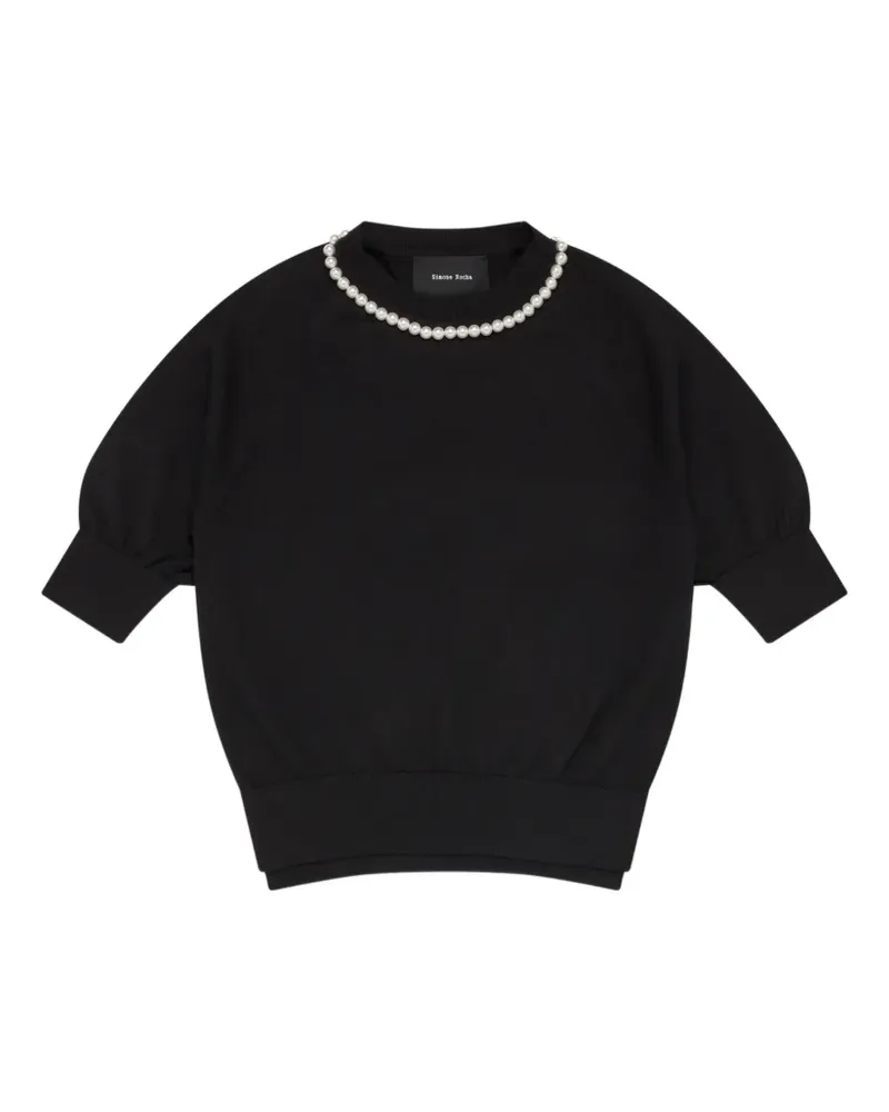 Simone Rocha pearl-embellished puff-sleeve sweater - Schwarz Schwarz