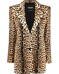 Roberto Cavalli Blazer mit Leoparden-Print Nude