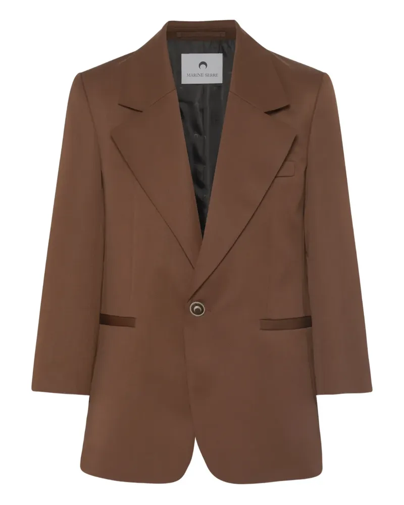 Marine Serre wool boxy blazer - Braun Braun