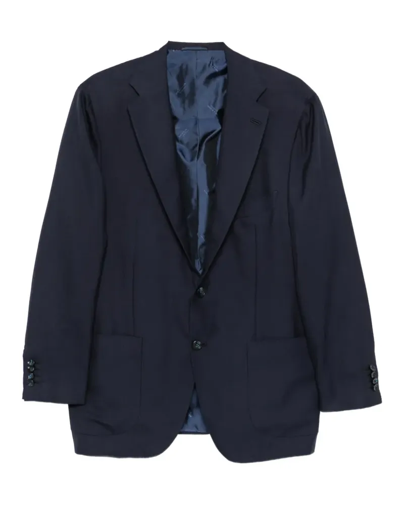 Kiton single-breasted cashmere blazer - Blau Blau