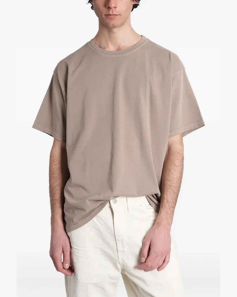 Haikure logo-patch cotton T-shirt - Braun Braun