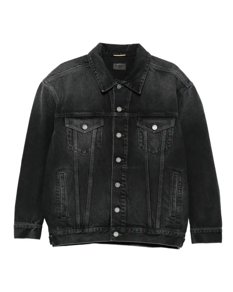 Saint Laurent Jeansjacke im Oversized-Look - Schwarz Schwarz