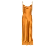 Kleid aus Satin - Orange