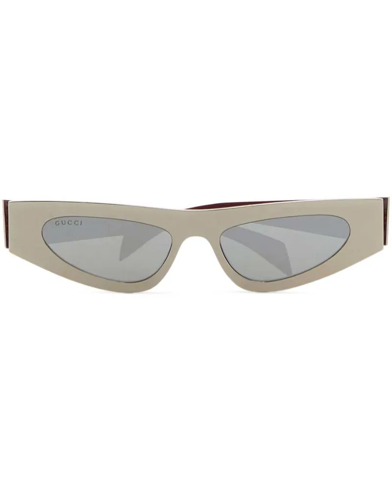 Gucci Sonnenbrille mit Logo-Print - Silber Silber