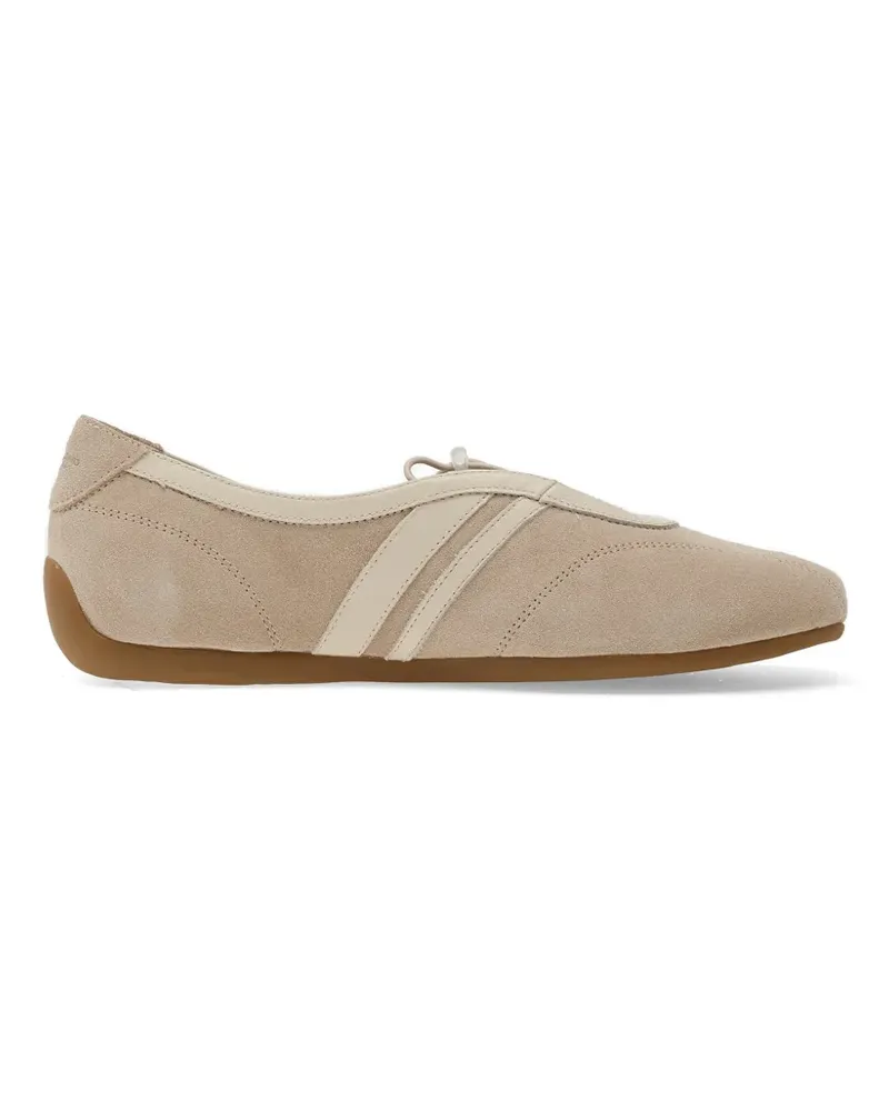 Vagabond lace-up suede ballet flats - Nude Nude