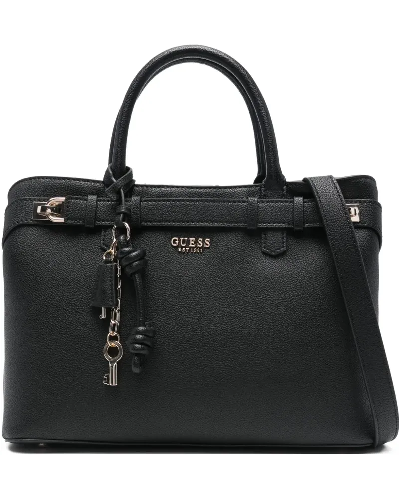 Guess charm-detail tote bag - Schwarz Schwarz