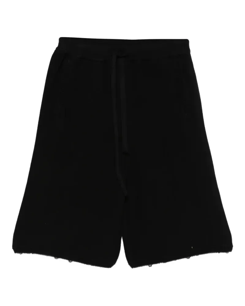 Laneus Ungesäumte Shorts mit Kordelzug - Schwarz Schwarz