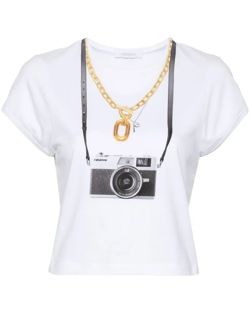 Paco Rabanne T-Shirt mit Kamera-Print - Weiß Weiß