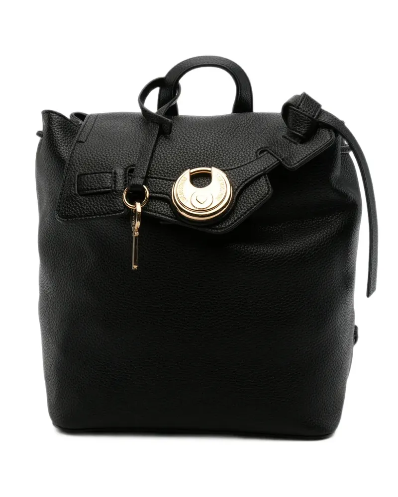 Moschino padlock-detail pebbled backpack - Schwarz Schwarz