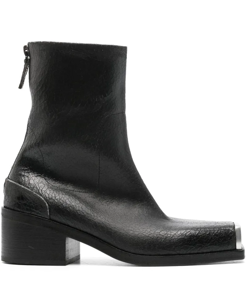 Marsèll Stiefel in Knitteroptik mit Metallkappe - Schwarz Schwarz