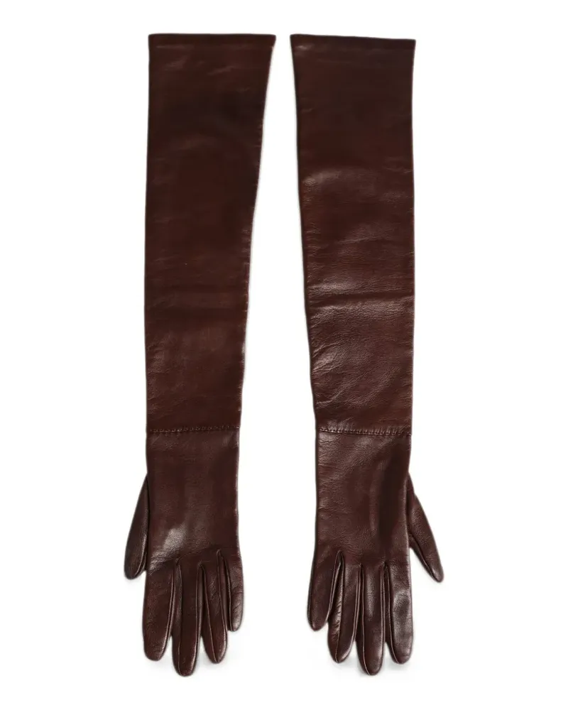 Dolce & Gabbana elbow-length leather gloves - Braun Braun