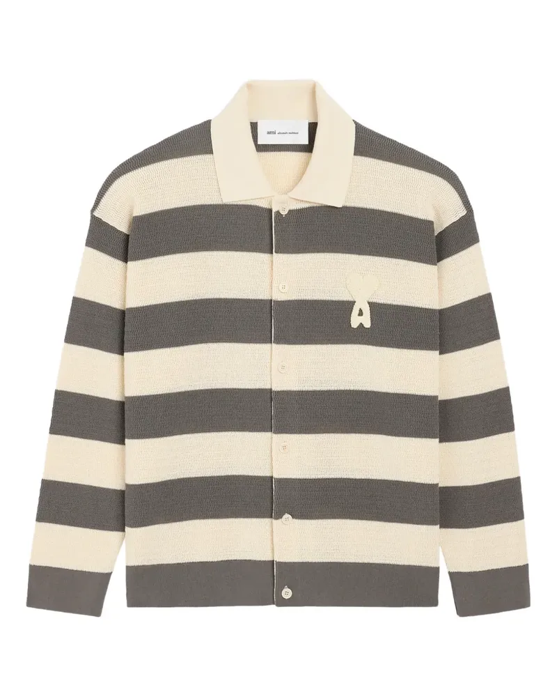 AMI Paris Ami de Coeur Cardigan mit Herz-Patch - Nude Nude