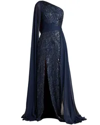 Tadashi Shoji Kleid mit Blumenstickerei Blau