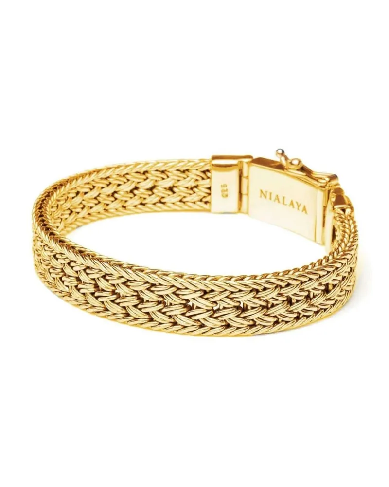 Nialaya Geflochtenes Kettenarmband - Gold Gold