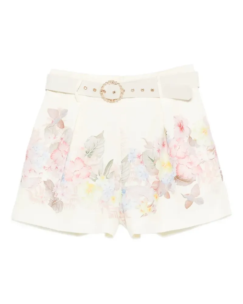 CENERE GB floral-print shorts - Nude Nude