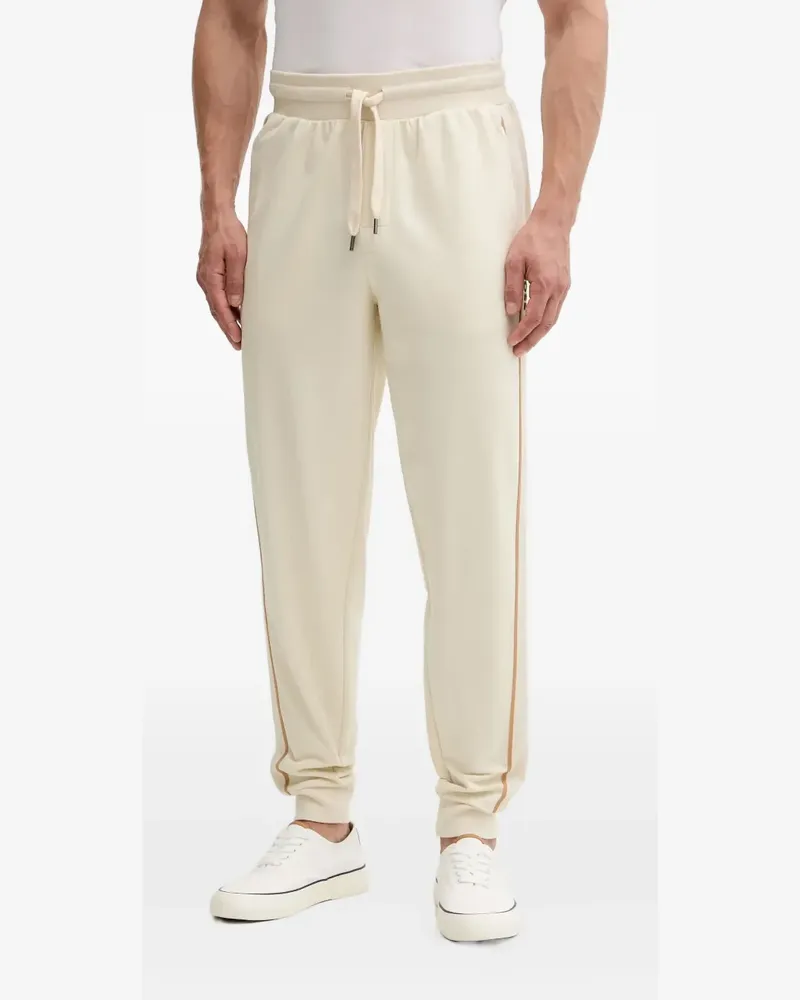 HUGO BOSS drawstring-waist stripe-detail trousers - Nude Nude