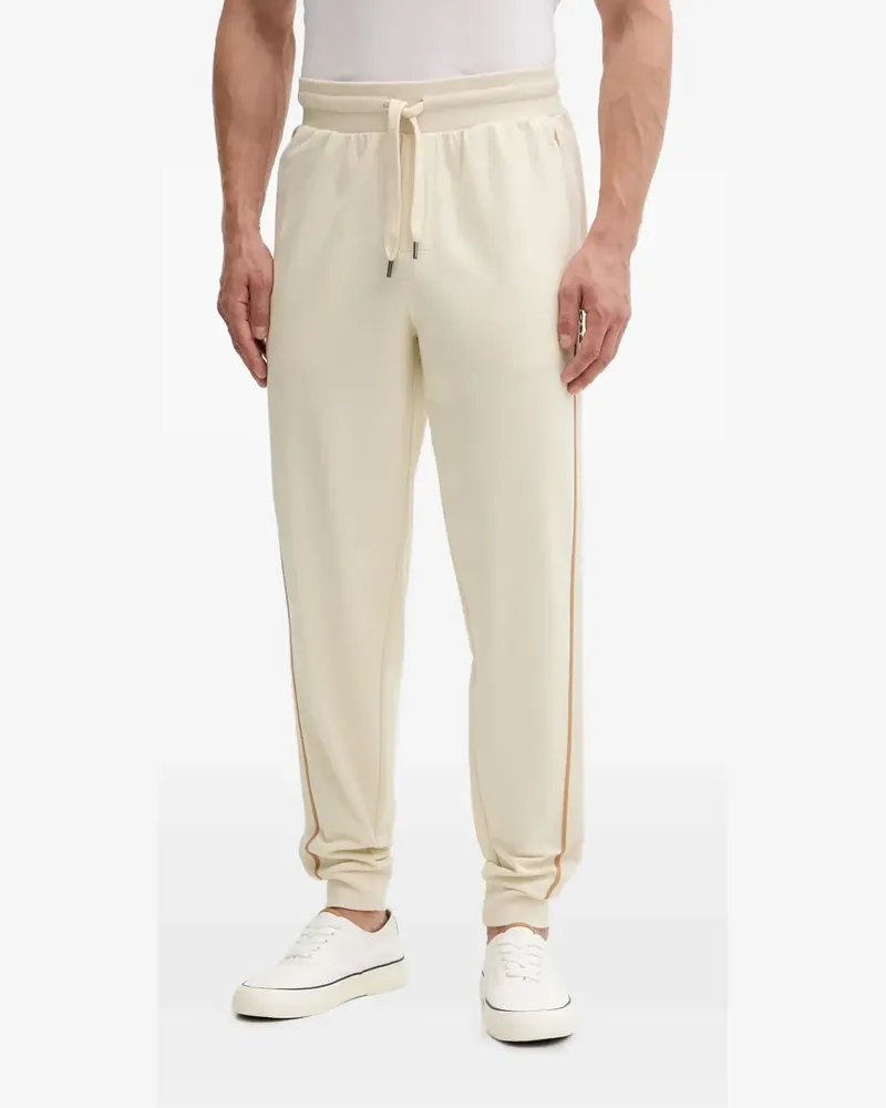 HUGO BOSS drawstring-waist stripe-detail trousers - Nude Nude