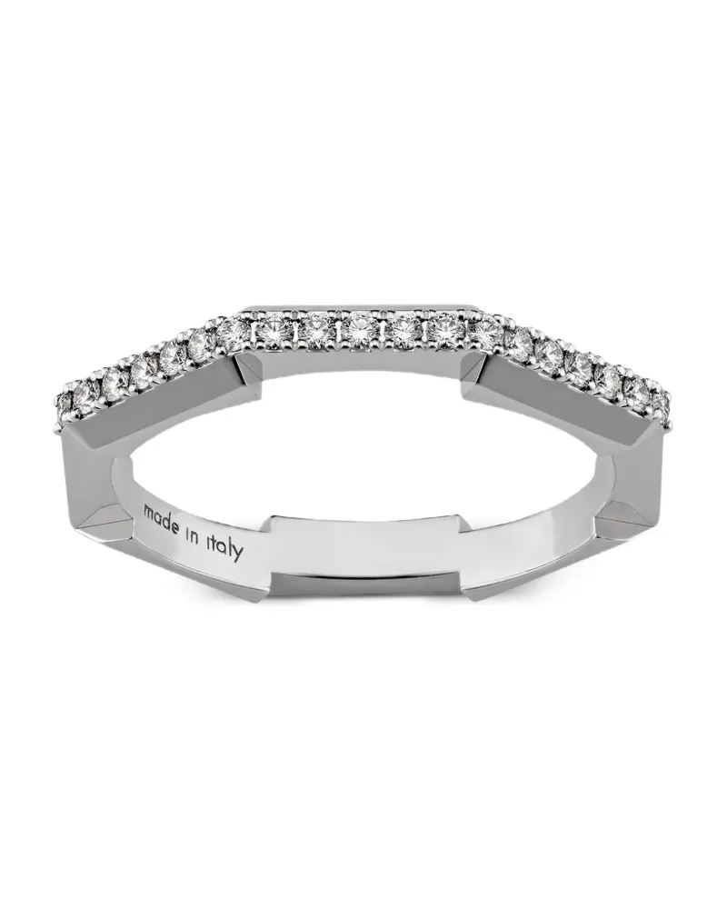 Gucci 18kt Link to Love Weißgoldring mit Diamant - Silber Silber