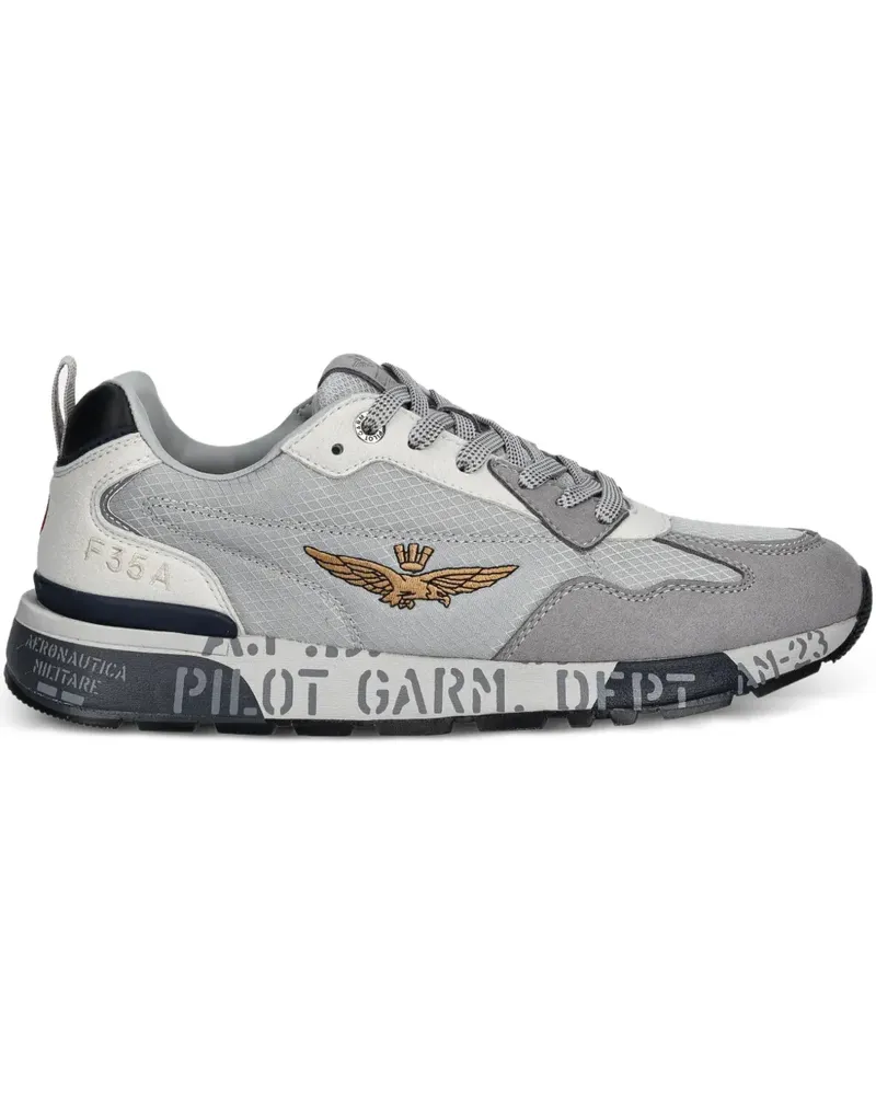 Aeronautica Militare logo-detail sneakers - Grau Grau