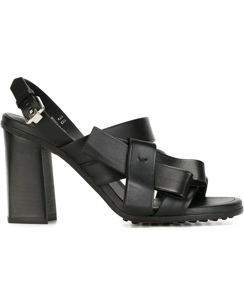 TOD'S Sandalen mit Zierschleife - Schwarz Schwarz