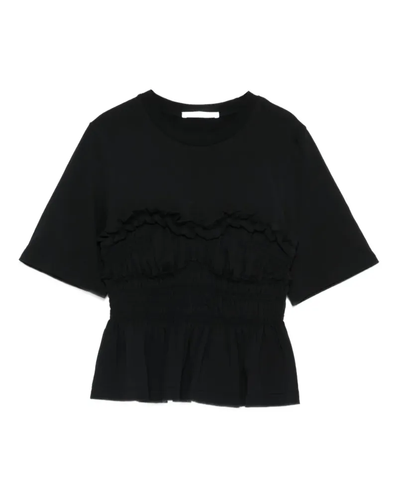 Cecilie Bahnsen ruffled top - Schwarz Schwarz