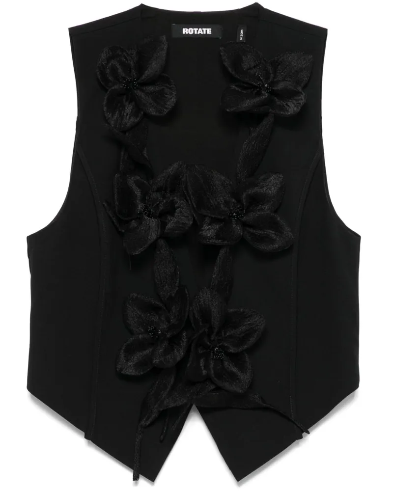 ROTATE Birger Christensen Weste mit Blumen - Schwarz Schwarz