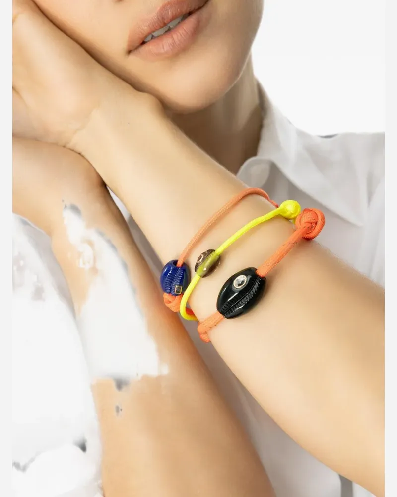 DEZSO onyx cowry bead bracelet - Orange Orange