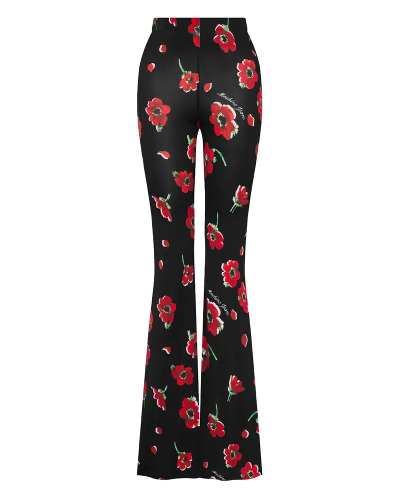Moschino Hose mit Blumen-Print - Schwarz Schwarz
