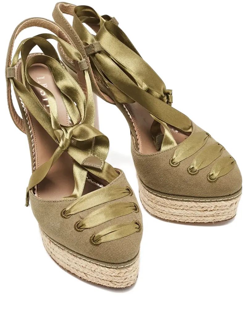 Le Silla Plateau-Pumps mit Schleife 140mm - Grün Grün